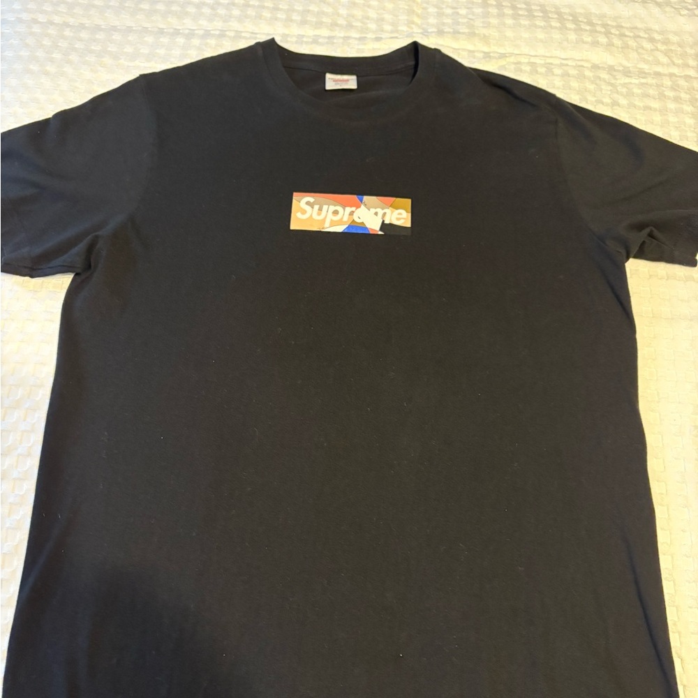 SUPREME × Emilio Pucci Box Logo Tee – Black – Size Large (SS21)